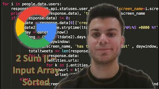 GOOGLE INTERVIEW QUESTION: TWO SUM II - INPUT ARRAY SORTED
