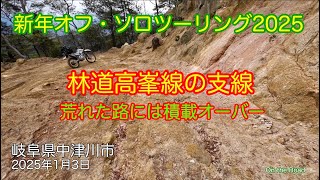 岐阜県林道高峯線支線 SEROW徒然草紀行年末年始ツーリング 荒れた林道をソロツーリング力尽きてコケるの巻 2025年1月3日 岐阜県中津川市 #japan #offroad #serow250