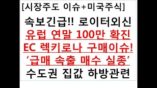 [시장주도 이슈+미국주식]속보 긴급!! 정부공식유럽 연말 100만 확진EC 렉키로나 구매이슈!‘급매 속출 매수 실종’수도권 하방압력 관련