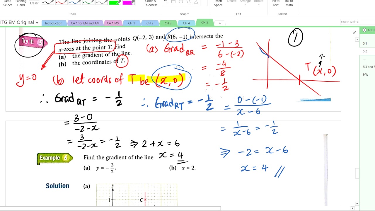 Finding Gradient, Equation Of Straight Line And Examples - YouTube