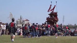 亀崎潮干祭2016（後の日） MAH07012 海浜曳き上げ 東組「宮本車」 山車 愛知県 山車祭り