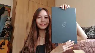 Clarissa unboxing one and only Fujitsu UH-X in Singapore