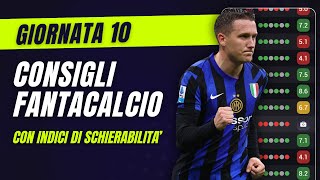 CONSIGLI FANTACALCIO 10^ Giornata Serie A | Con Indici di Schierabilità!