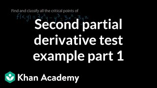 Second partial derivative test example, part 1