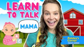 Learn to Talk for Toddlers - Farm Animals, First Words & Baby Sign Language | Baby Learning Video