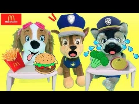 Paw Patrol 스페인어 : Mcdonalds For Baby Skye 순찰 Dog-Baby 체이스는 베이비 푸드 비디오를 ...