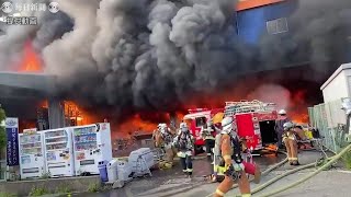 大阪・西淀川の運送会社から出火、倉庫など約600平方メートル焼く