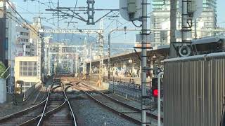 ［前面展望］阪急9000系(9000F)普通大阪梅田行き　神戸三宮駅から春日野道駅