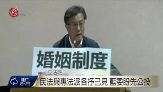 婚姻平權民法修正草案 立院初審通過 2016-12-26 TITV 原視新聞