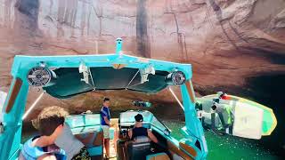 Lake Powell May 2024 Adventures Houseboat toilet bowl rope swing surfing eFoil trail run