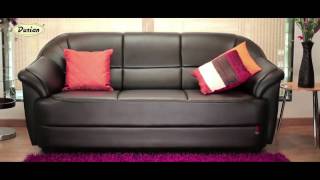 Berry Compact Leatherette Brown Sofa from Durian