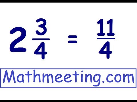 Mixed numbers to improper fractions Mixed numbers to improper fractions
