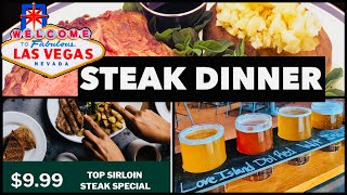 A $9.99 STEAK + Prime Rib in LAS VEGAS, Cheap Eats 🥩 #vegas #vegasfoodie #vegasdining