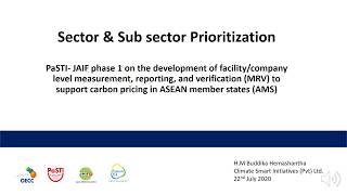 【PaSTI-JAIF Phase 1 Closing Webinar】Video 2b: Sector Prioritization