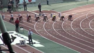 成年男子100m準決勝3組 江里口匡史 10.16(+1.5) NGR 山口国体 Masashi Eriguchi 1st