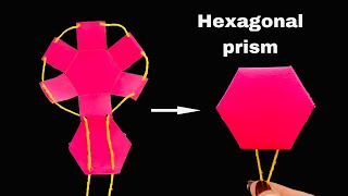 Net a paper hexagonal prism / How to make hexagonal pull-up net / Very simple