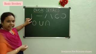 Basic Strokes Lesson -1 | English Concept for Pre - Primary Kids | Sowjanya Pre - Primary Classes
