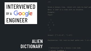 Alien dictionary problem (mock C++ interview)