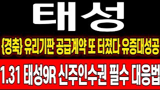 [태성 주가 전망] {경축} 유리기판 수주 또 터졌다 유상증자 최종발행가액 산정 신주인수권 필수대응법 본주+신주 중요일정 태성 복합동박! 태성 주식 분석! 태성 실적! 태성 목표가