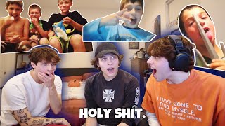 REACTING TO OUR OLD VIDEOS !!!