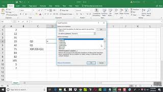 Excel - Version 16 - Finding the InterQuartile Range (IQR) from Data