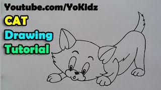 How to draw a cat easy and step by step