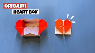 Origami Heart Box - How To Make a Paper Heart Box Easy