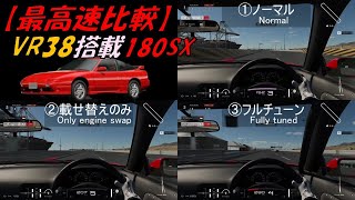 【GT7】エンジンスワップ前後の最高速比較【180SX】VR38DETT #gt7 #nissan #180sx