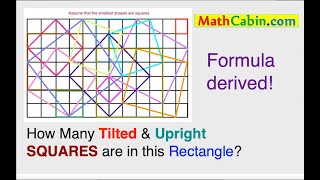 How Many Upright \u0026 Tilted SQUARES are in a Rectangle? Summation Formula!!!