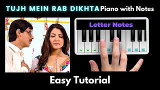 Tujh Mein Rab Dikhta Hai Piano Tutorial with Notes |  Shahrukh Kahn | Perfect Piano | 2021