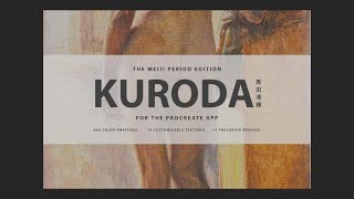 Testing Kuroda Seiki Procreate Brushes, Paper & Canvas Textures and Color Palettes by Digi Life