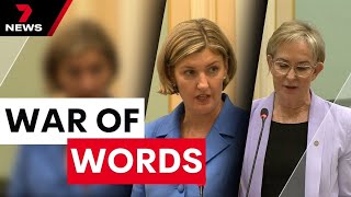 Premier Steven Miles unleashes on Ros Bates over 'cross your legs' controversy | 7 News Australia