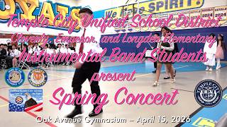 April 15, 2026 – Temple City Unified School District Elementary Band Spring Concert