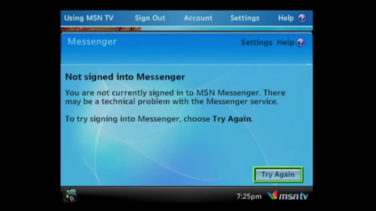 Msn Tv 2 Messenger Settings Youtube Msn Tv 2 Messenger Settings Youtube