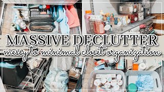 MASSIVE CLEAN DECLUTTER & ORGANIZE WITH ME 2023 | MESSY TO MINIMAL CLOSET ORGANIZATION | whitney pea