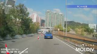 車CAM直擊 - 波子Cut雙白險撞工程人員，即場被小