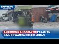 Viral! Aksi Heroik Anggota TNI Pakaikan Baju ke Wanita ODGJ di Medan