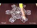 simple unique rangoli designs three dots kolam round muggulu