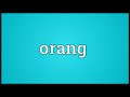 orang meaning