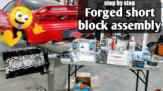 how to rebuild a Forged short block step-by-step (part #1) [ 3000gt vr4 ] 6g72 Twin Turbo