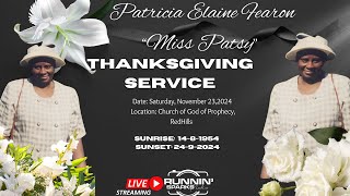 Patricia Elaine Fearon "Miss Patsy" (Home Going Service 🕊)