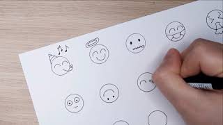 Part 2 - Easy to draw emotion faces emoji skype yahoo facebook zalo