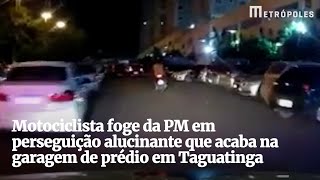 Motoqueiro foge e é preso em garagem após perseguição alucinada