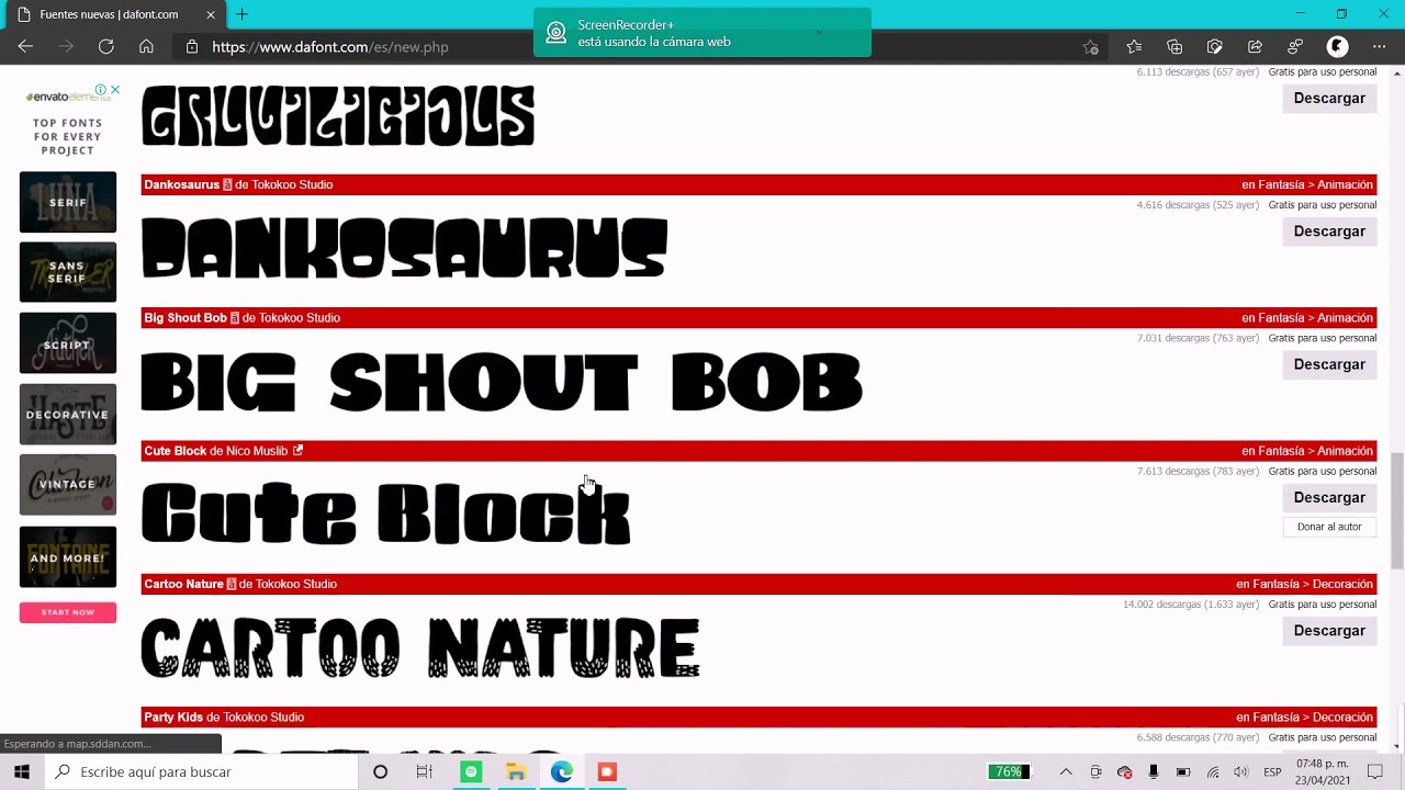 DESCARGAR FUENTES DE LETRAS EN DAFONT. - YouTube
