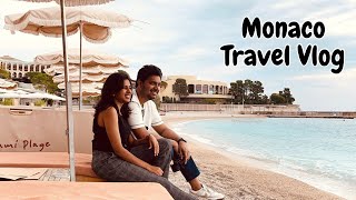 Larvotto beach Monaco 🇲🇨 coffee vs wine🍷 ‼️Tamil couple in worlds richest country💸 #travel #europe