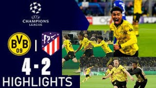Borussia Dortmund 4-2 Atletico Madrid | All Goals & Highlights | UEFA -sport channel#sky sport news