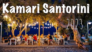 Kamari Santorini, nightlife walking tour 4k, highest quality video across YouTube, Greece 2023