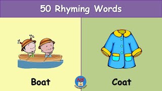 Rhyming words, Rhyming Words For Kids, Learn 50 Interesting Rhyming Words, Phonics Rhyming Words
