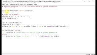 Python program to calculate mode from a given elements