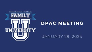 DPAC Meeting - 1/29/25